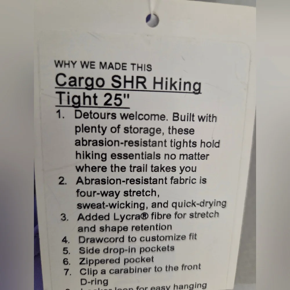 NWT Lululemon Cargo Super-High-Rise Hiking Tight 25